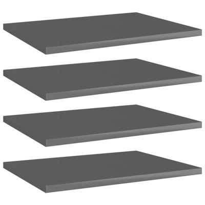VidaXL Wandschappen 4 st 40x30x1,5 cm spaanplaat hoogglans grijs