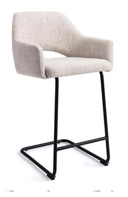 Jesper Home Barkruk 'Yanai' Arch Black, kleur Pigeon (zithoogte 66cm)