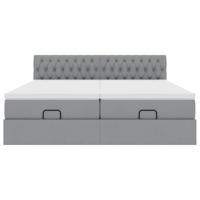 Ottoman bed met matrassen 160x200cm stof lichtgrijs - thumbnail