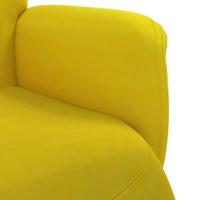 Fauteuil met voetensteun verstelbaar fluweel geel - thumbnail
