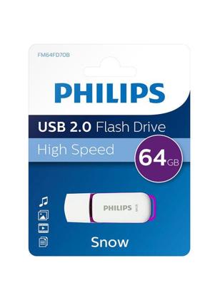 Usb stick 2.0 philips snow usb-a 64gb paars | 10 stuks