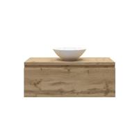 Badkamermeubelset Gliss Eros 120 cm Rustiek Eiken Met 1 Lade Met Waskom - thumbnail