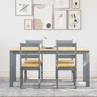 5-delige Eetset Panama massief grenenhout grijs - thumbnail