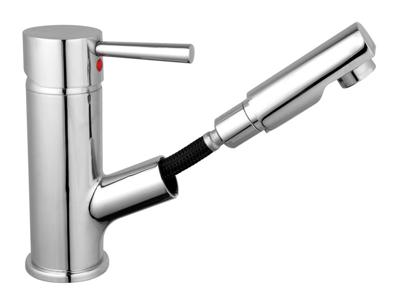 Wastafelkraan Opbouw Schütte Cornwall Eéngreepsmengkraan met Uittrekbare Mousseur Geluidloos Chroom