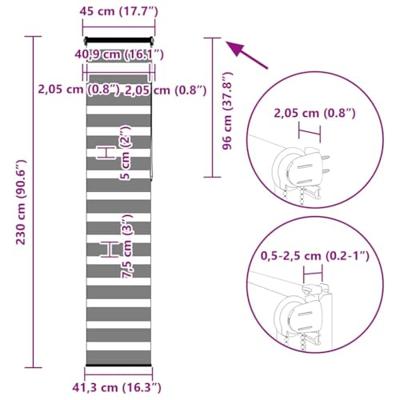 VidaXL Zebra rolgordijn 45x230 cm stofbreedte 40,9 cm polyester bruin VidaXL Zebra rolgordijn 45x230 cm stofbreedte 40,9 cm polyester bruin