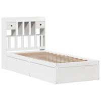 Bedframe zonder matras massief grenenhout wit 90x190 cm - thumbnail