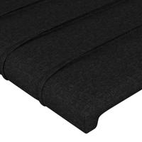 Hoofdbord met randen 83x23x118/128 cm stof zwart - thumbnail