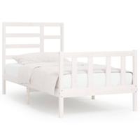 Bedframe zonder matras massief grenenhout wit 90x200 cm - thumbnail