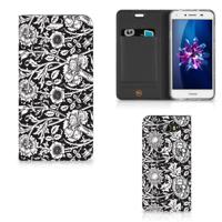 Huawei Y5 2 | Y6 Compact Smart Cover Black Flowers - thumbnail