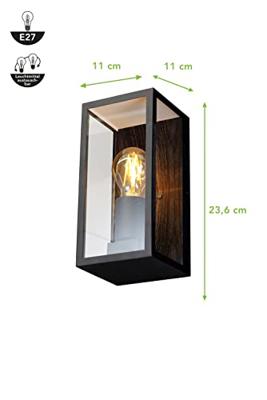 ECO-Light KARO 1100112 Buitenlamp (wand) E27 Zwart, Hout ECO-Light KARO 1100112 Buitenlamp (wand) E27 Zwart, Hout