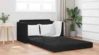 Vloersofa Bed 2-in-1 Zwart 124x204x61 cm Velvet - thumbnail