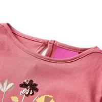 Kindershirt met lange mouwen bloemenprint 104 oudroze - thumbnail