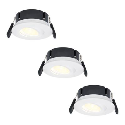 Set van 3 Napels LED inbouwspots Extra Plat (39mm) - 360° Kantelbaar - 8 Watt 570 Lumen - Dimbaar - IP65 Waterdicht voor Badkamer, binnen en buiten - Wit Set van 3 Napels LED inbouwspots Extra Plat (39mm) - 360° Kantelbaar - 8 Watt 570 Lumen - Dimbaar - IP65 Waterdicht voor Badkamer, binnen en buiten - Wit