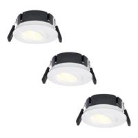 Set van 3 Napels LED inbouwspots Extra Plat (39mm) - 360° Kantelbaar - 8 Watt 570 Lumen - Dimbaar - IP65 Waterdicht voor Badkamer, binnen en buiten - Wit - thumbnail