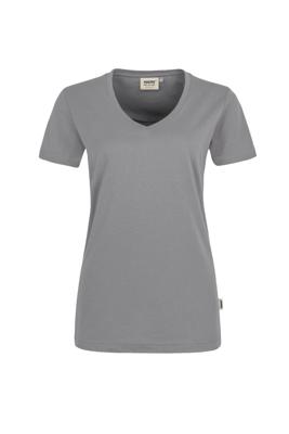 Hakro 181 Women's V-neck shirt MIKRALINAR® - Titanium - 5XL