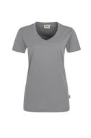Hakro 181 Women's V-neck shirt MIKRALINAR® - Titanium - 5XL - thumbnail