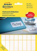 Avery Zweckform 3323 mini etiketten ft 38 x 14 mm (b x h), 928 etiketten, wit - thumbnail