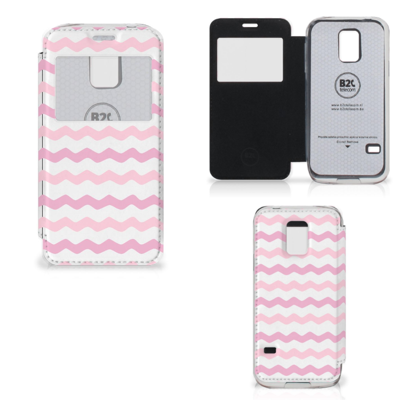 Samsung Galaxy S5 Mini Telefoon Hoesje Waves Roze Samsung Galaxy S5 Mini Telefoon Hoesje Waves Roze