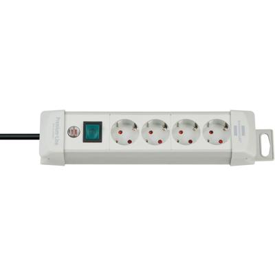 Brennenstuhl 1955540100 Stekkerdoos met schakelaar 4-voudig Lichtgrijs Randaarde stekker 1 stuk(s)