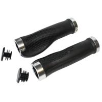 Qtcycletech Qt cycle tech stel handvatten met vleugel+schroef 130mm zwart op kaart - thumbnail