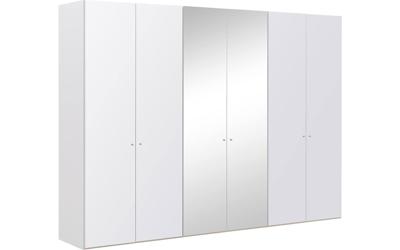 Goossens Kledingkast Easy Storage Ddk, Kledingkast 304 cm breed, 220 cm hoog, 4x glas draaideur en 2x spiegel draaideur midden Goossens Kledingkast Easy Storage Ddk, Kledingkast 304 cm breed, 220 cm hoog, 4x glas draaideur en 2x spiegel draaideur midden