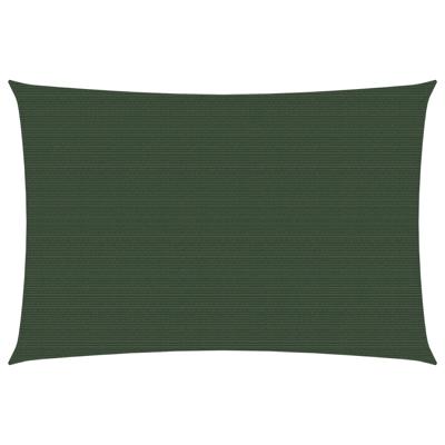 VidaXL Zonnezeil 160 g/m² 2x3,5 m hdpe donkergroen