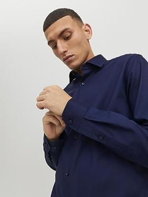 J&j Premium Jprblaparker Shirt L/s Noos Overhemd Perfect Navy Slim Fit