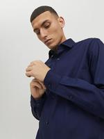 J&j Premium Jprblaparker Shirt L/s Noos Overhemd Perfect Navy Slim Fit - thumbnail
