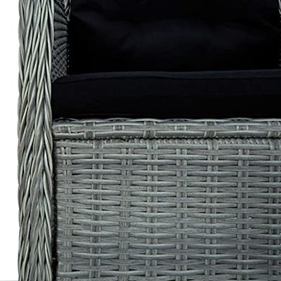 Tuinstoelen 2 st met kussens poly rattan lichtgrijs - thumbnail