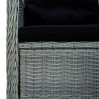 Tuinstoelen 2 st met kussens poly rattan lichtgrijs - thumbnail