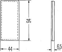 HELLA rückstrahler backlight 44x94 yellow self adhesive - thumbnail