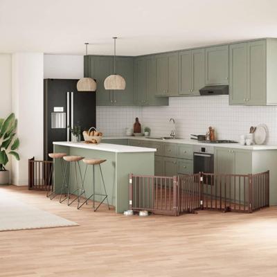 Hondenhek inklapbaar 8 panelen 640 cm populierenhout bruin