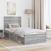 Bedframe Grijs Sonoma 90 x 190 cm Massief grenenhout - thumbnail