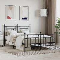 Bedframe met hoofd- en voeteneinde metaal zwart 140x200 cm - thumbnail
