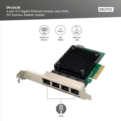 Digitus DN-10136 netwerkkaart Intern Ethernet 10000 Mbit/s