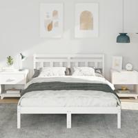 Bedframe met hoofdeinde Wit 120 x 190 cm Grenenhout - thumbnail