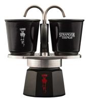 Italiaanse koffiemachine - BIALETTI - Mini express set - Stranger Things collectie - Met 2 hittebestendige kopjes - Zwart/Rood - thumbnail