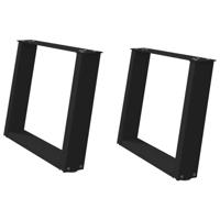 Salontafelpoten 2 st U-vormig 60x(42-43) cm staal zwart - thumbnail