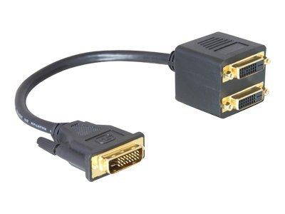 DeLOCK Adapter DVI25 M > 2x DVI25 F 0,2 m DVI-I DVI-25 Zwart
