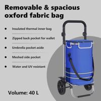 VidaXL Winkel trolley blauw 36,5 x 46,5 x 100,5 cm oxford stof - thumbnail