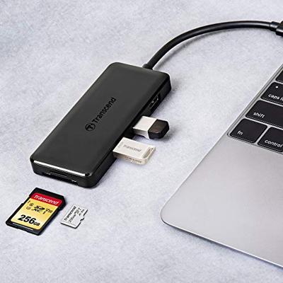 Transcend 6-in 1 Port Hub PD SD/MicroSD Reader USB 3.1 Gen 2 Type-C - thumbnail