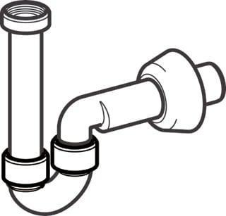 Buissifon Geberit Met Muurbuis en 5/4"x40mm Rozet Alpien Wit Buissifon Geberit Met Muurbuis en 5/4"x40mm Rozet Alpien Wit