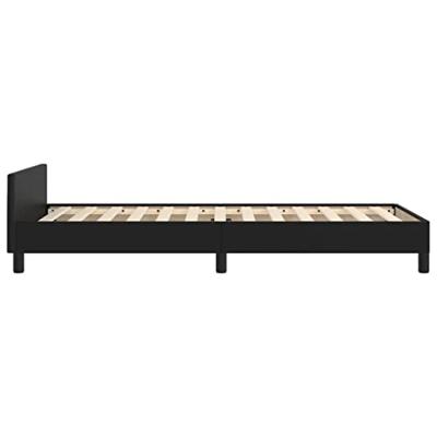Bedframe met hoofdbord kunstleer zwart 100x200 cm