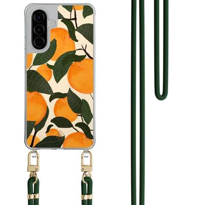 Samsung Galaxy A36 hoesje met groen koord - Orange garden Samsung Galaxy A36 hoesje met groen koord - Orange garden