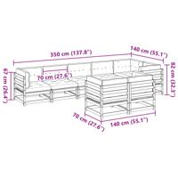 8-delige Loungeset met kussens massief grenenhout wasbruin - thumbnail