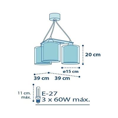 Dalber Kinderkamer hanglampPolice 3-lichts rood met blauw - 60614
