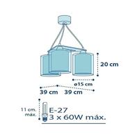 Dalber Kinderkamer hanglampPolice 3-lichts rood met blauw - 60614 - thumbnail