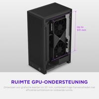 NZXT h2 flow mini tower behuizing (zwart | 2x usb-a | 1x usb-c | tempered glass) - thumbnail