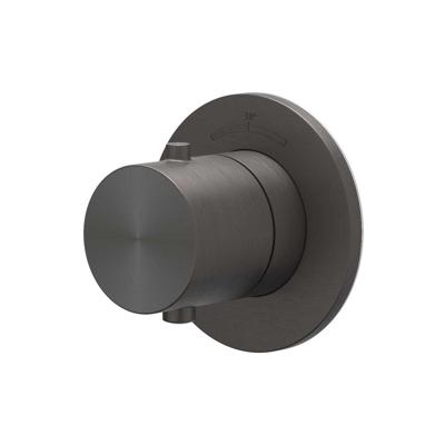 Afbouwdeel IVY Concord Inbouw Stopkraan Symmetry Met Rond Rozet RVS316 Geborsteld Carbon Black PVD Afbouwdeel IVY Concord Inbouw Stopkraan Symmetry Met Rond Rozet RVS316 Geborsteld Carbon Black PVD