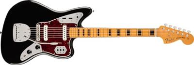 Fender Vintera II 70s Jaguar MN Black elektrische gitaar met deluxe gigbag - thumbnail